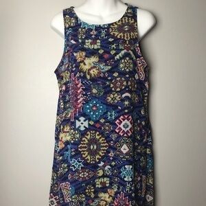 Blue Patterned Sleeveless Dress Fun and Flirty